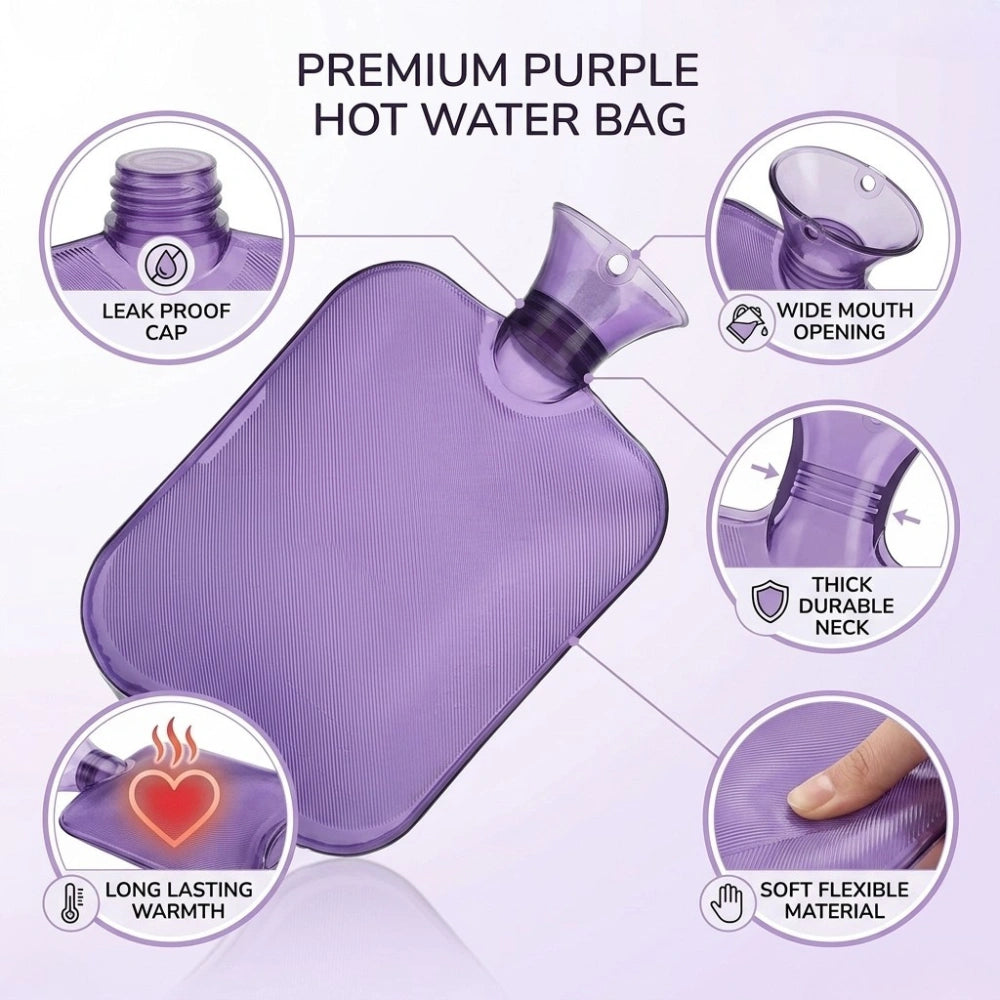 Leakproof Hot Water Bag for Pain Relief | Reusable Heating Pad for Period Cramps, Back, Neck & Muscle Pain