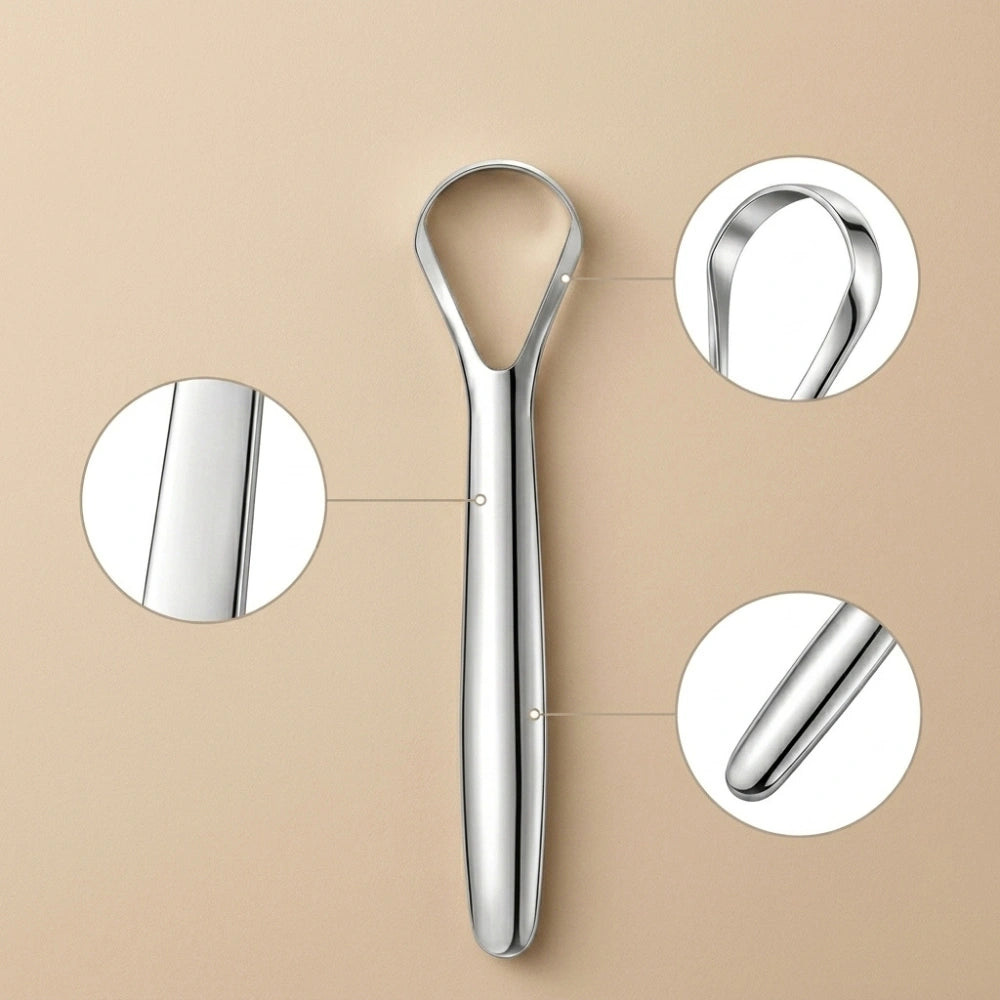 Stainless Steel Tongue Cleaner | Metal Tongue Scraper for Fresh Breath & Oral Hygiene | Durable Rust-Resistant Tongue Cleaner (Small Size)