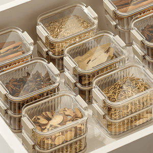Space-Saving Kitchen Storage Containers - See-Through Stackable Jars with Airtight Seal