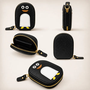 Penguin Mini Storage Leather Pouch | Cute Coin, AirPods, Lipstick & Jewellery Organizer Pocket Case