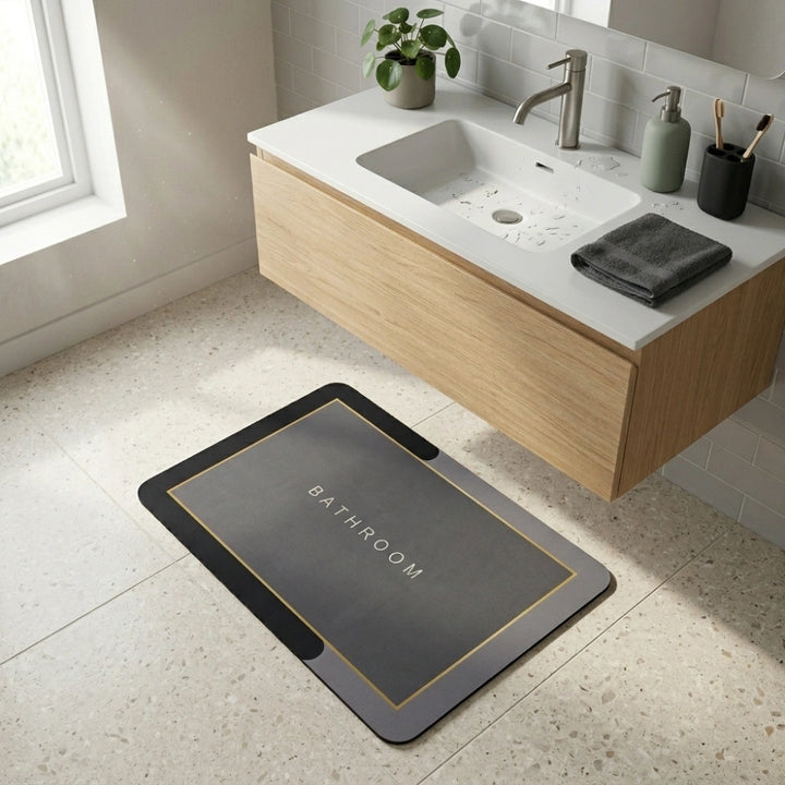Luxury Anti-Slip Bathroom Floor Mat | Soft Absorbent Quick Dry Bath Rug | Waterproof Washroom Entrance Carpet