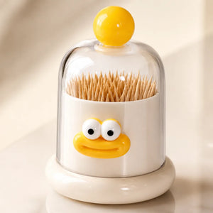 Transparent Cotton Buds & Toothpick Holder with Lid | Cotton Swab Dispenser & Bathroom Vanity Organizer for Makeup & Kitchen