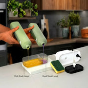 3 in 1 Liquid Soap Dispenser with Sponge Holder | Pump Soap Dispenser for Kitchen & Bathroom