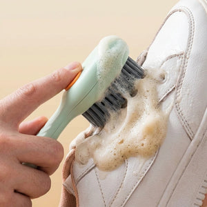 Shoe Cleaning Brush with Soap Dispenser Handle | Soft Bristle Scrubber for Shoes, Boots & Sneakers