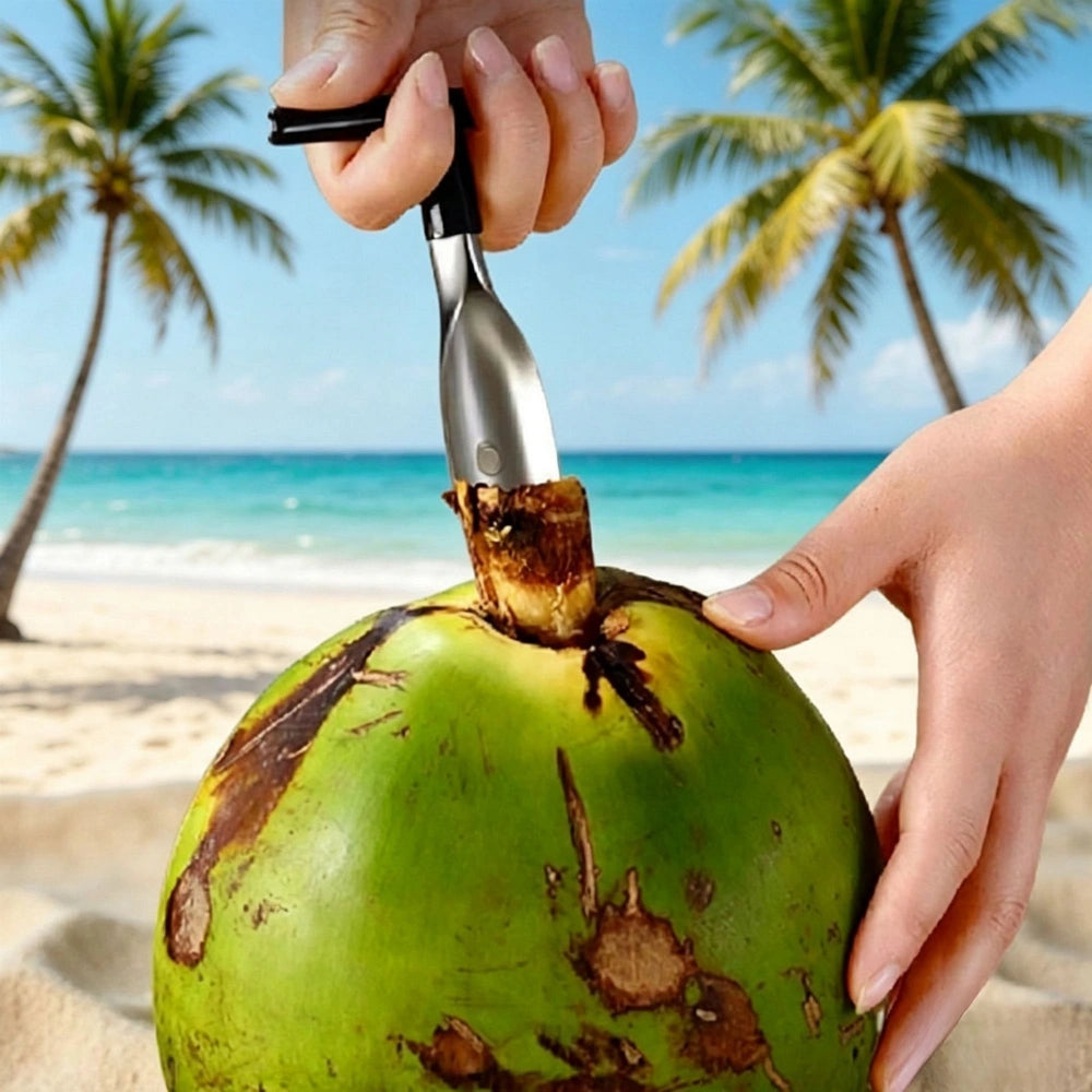 Stainless Steel Coconut Opener Tool | Coconut Water Opener & Driller | Heavy Duty Coconut Hole Punch for Tender & Green Coconuts