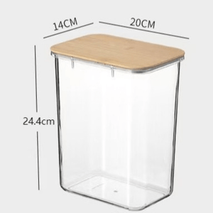 Multi-Purpose Transparent Food Storage Containers with Wooden Lid | Eco-Friendly Kitchen Organization