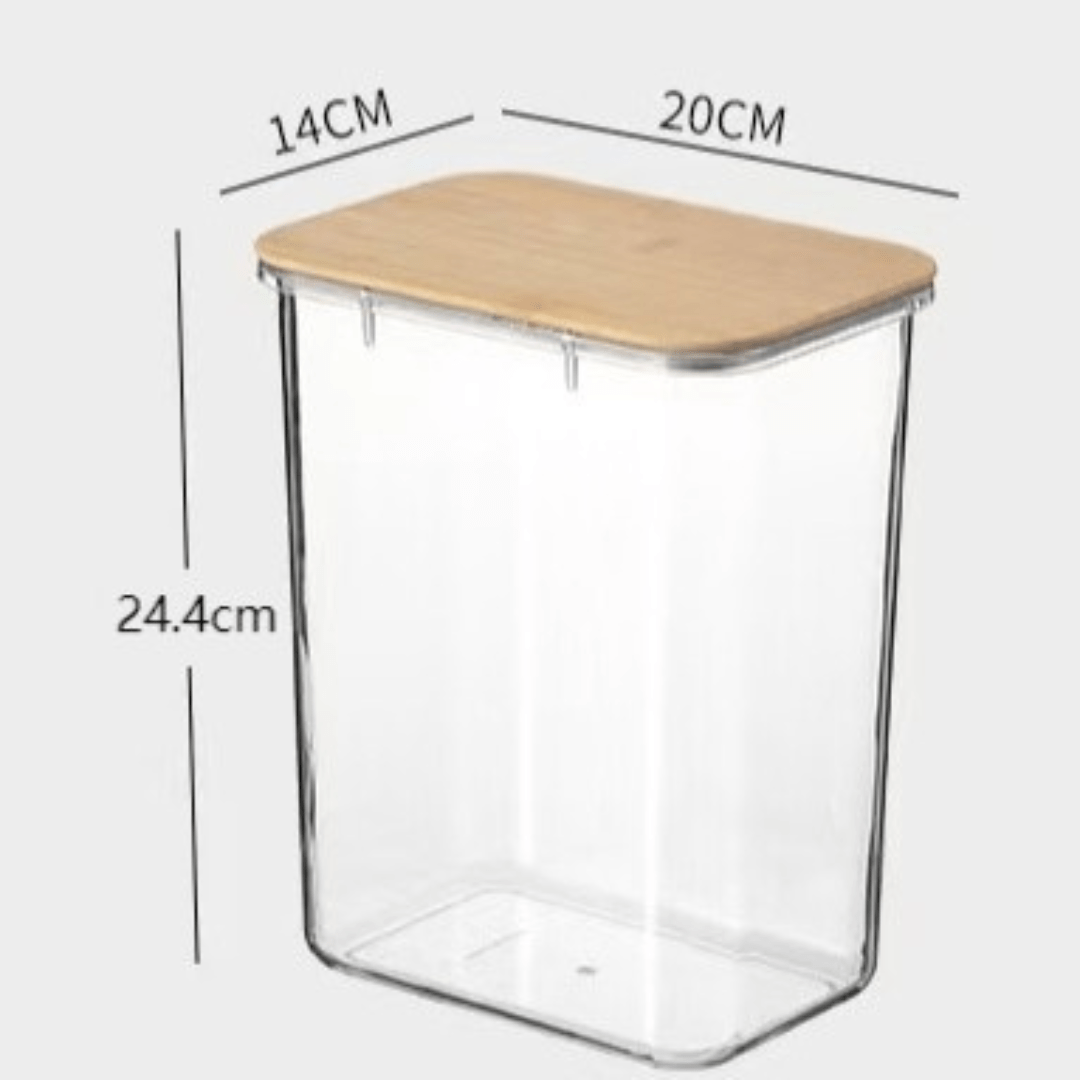 Multi-Purpose Transparent Food Storage Containers with Wooden Lid | Eco-Friendly Kitchen Organization