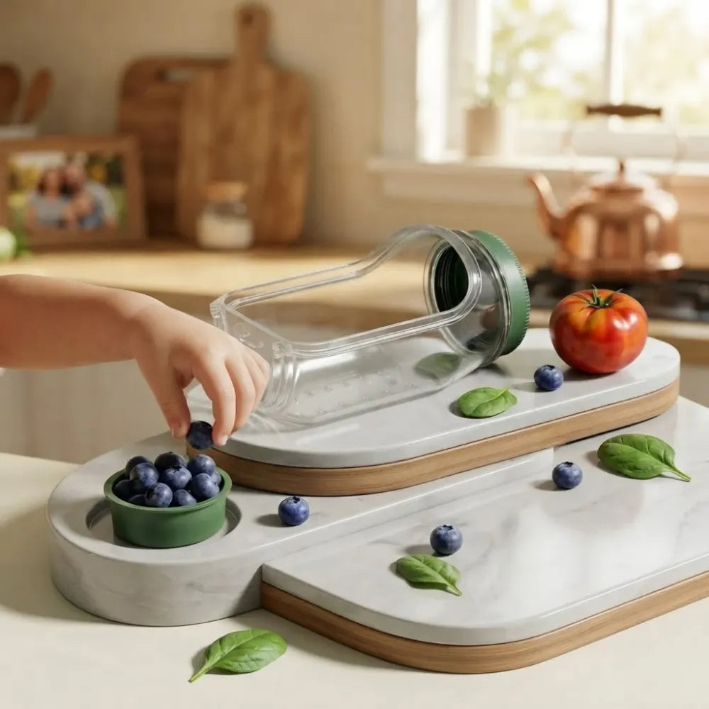 Leakproof Salad Jar with Side Opening Lid | BPA-Free Portable Salad Container with Dressing Cup