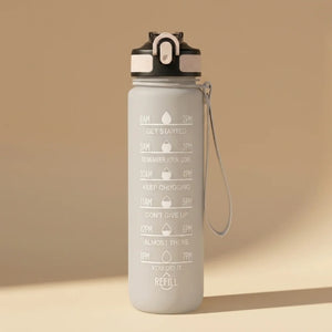 HydraTrack 1000ml Motivational Water Bottle – BPA Free, Leakproof & Unbreakable | Time Marker, Straw, Sipper, Carry Strap & Stickers | Sports Water Bottle for Gym, Office, Travel & Outdoor Activities