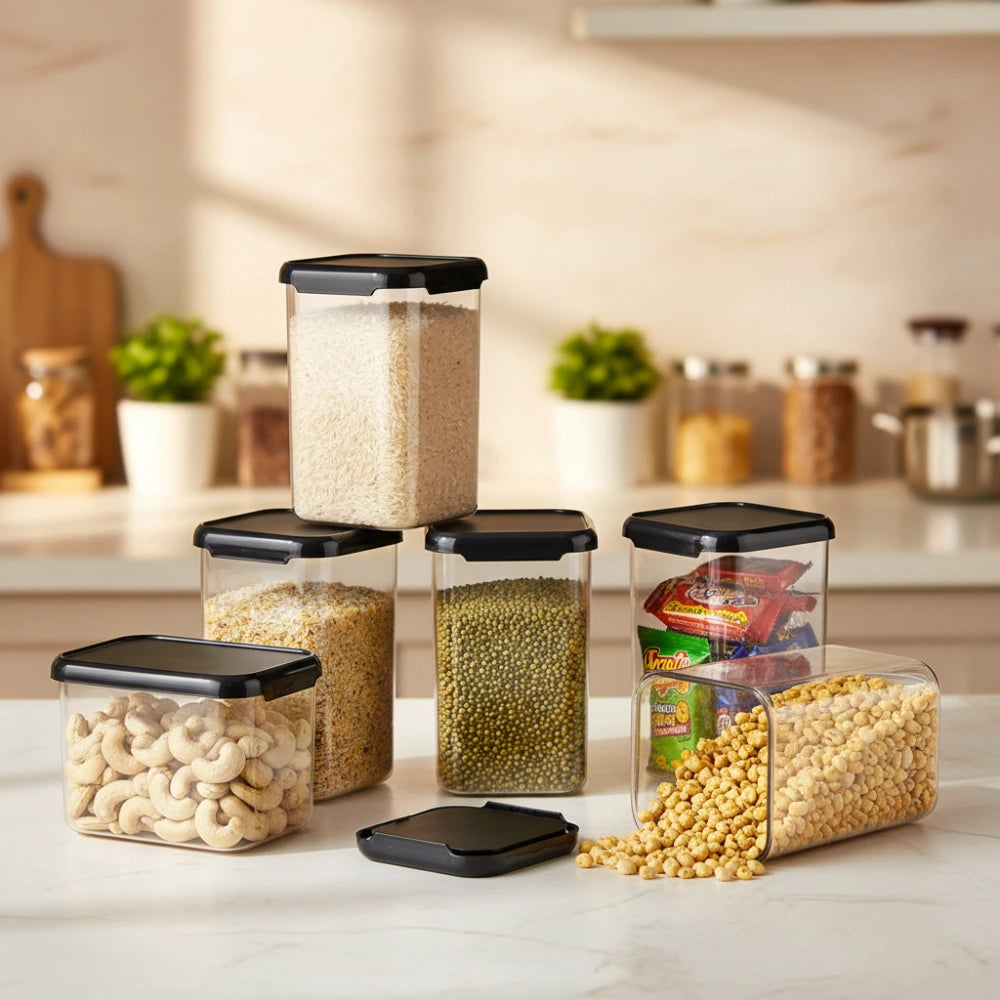 Airtight Kitchen Storage Container | BPA-Free Transparent Jar for Grains, PA-free material ensures hygiene and freshness