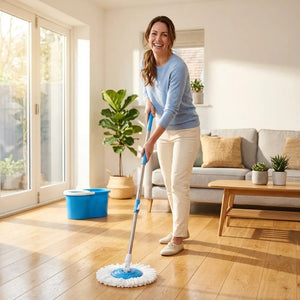 Professional Spin Mop with Telescopic Handle | Adjustable Microfiber Floor Cleaning Mop for Tiles, Wood, Marble & Wall Dusting