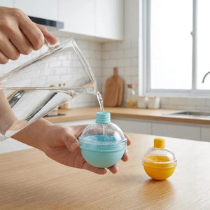 2PCS Ice Ball Maker Mold | 2.4-Inch Round Reusable Ice Sphere Tray | Easy Release Ice Cube Mold for Juice, Soda, Coffee & Drinks