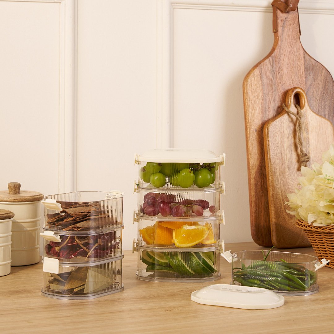 Multilayer Vacuum Seasoning Storage Box | Stackable & Airtight Spice Organizer