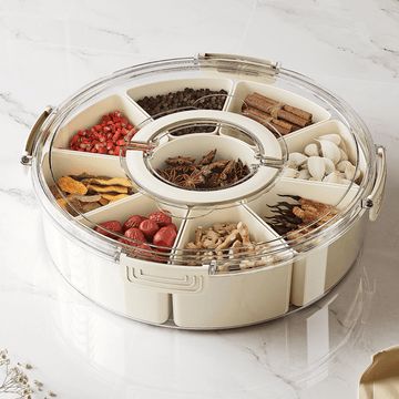 Clear Compartmentalized Storage Box | Multi-Purpose Food Organizer Tray with Lid