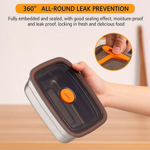 316 Stainless Steel Food Storage Container with Lid | Leakproof & Microwave Safe (1-
