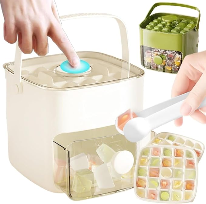 Double Layer Ice Box Ice Cube Tray Square Ice Maker