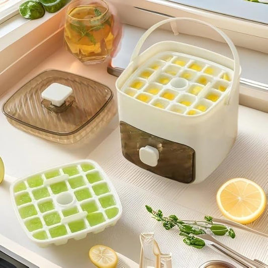 Double Layer Ice Box Ice Cube Tray Square Ice Maker