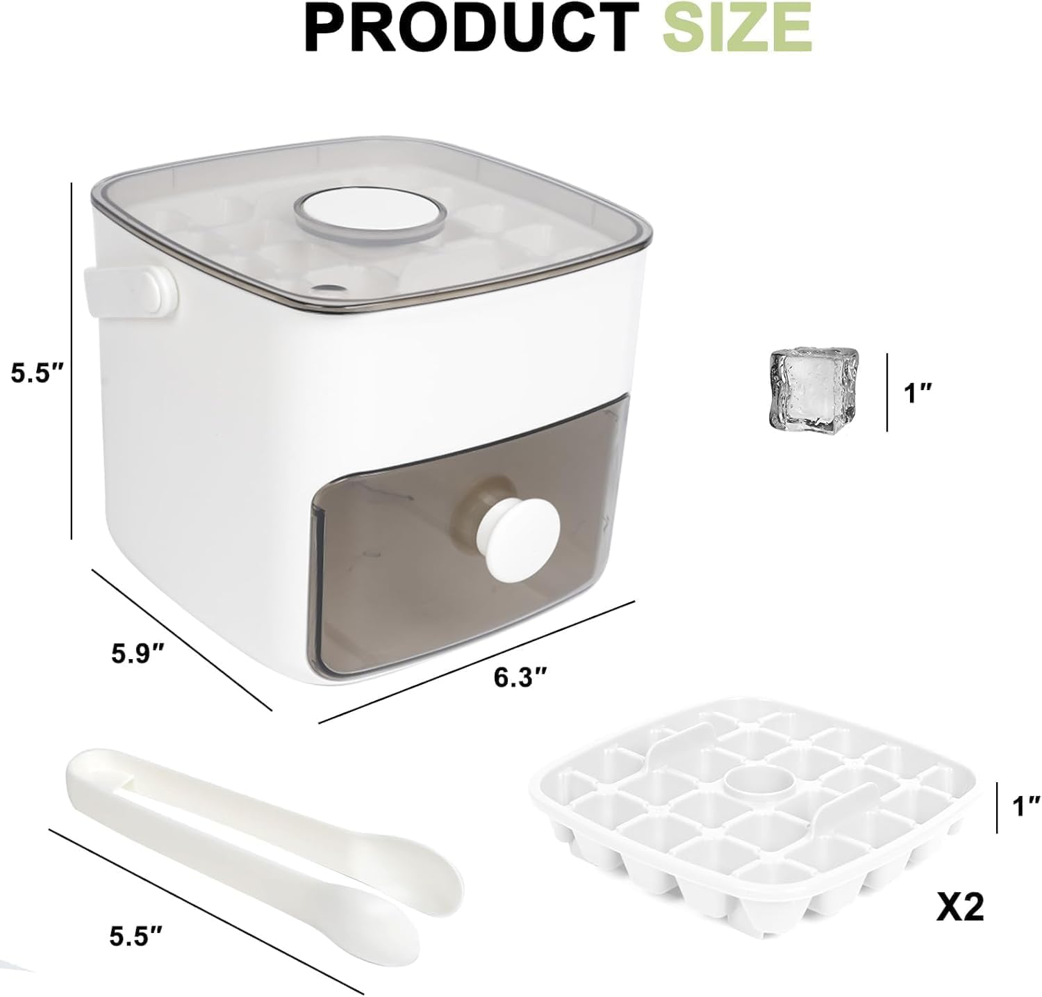 Double Layer Ice Box Ice Cube Tray Square Ice Maker
