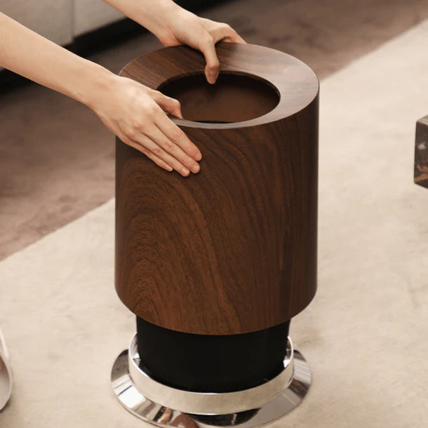 Luxury Wood Grain Trash Can