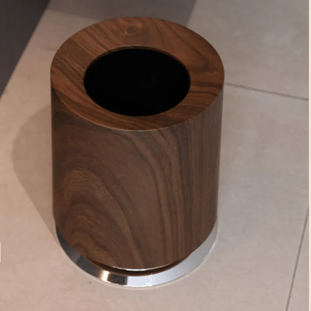 Luxury Wood Grain Trash Can
