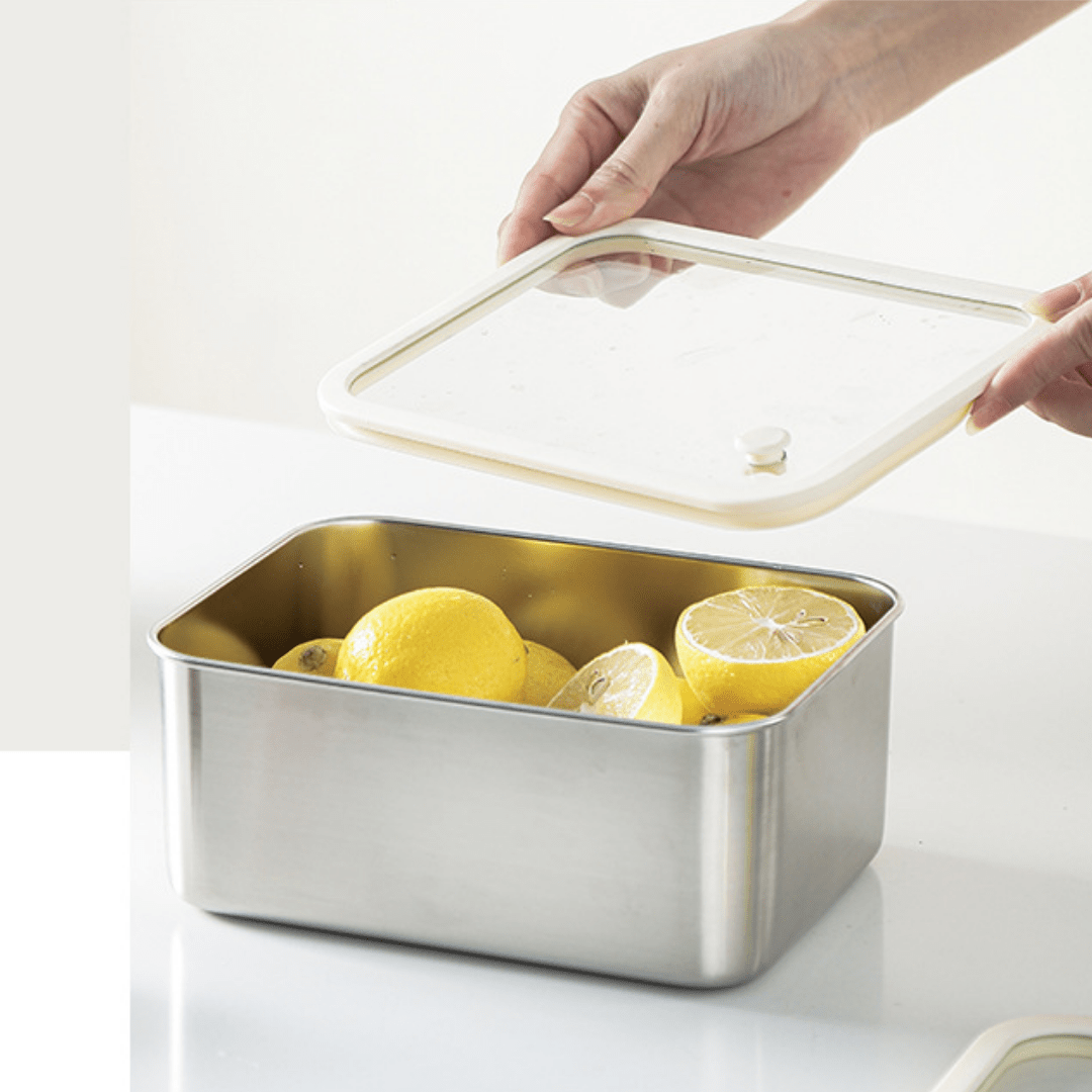 Durable Stainless Steel Meal Prep Box | Multi-Purpose Refrigerator & Pantry Organizer