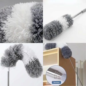 Microfiber Feather Duster with Extendable Handle | Bendable Ceiling Fan & High Reach Cleaning Duster | Washable Dust Cleaner for Blinds, Furniture & Windows