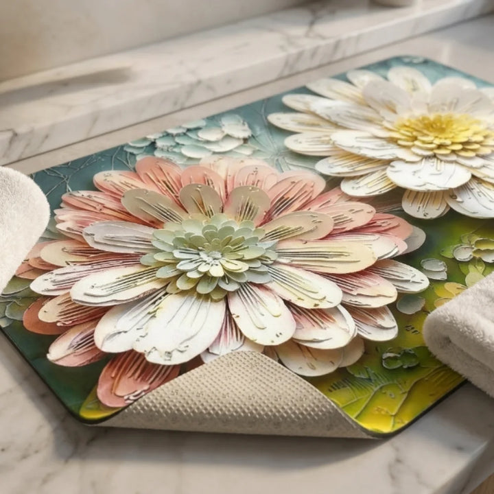 3D Floral Printed Door Mat | Anti-Slip Soft Floor Rug for Bathroom, Bedroom & Entra