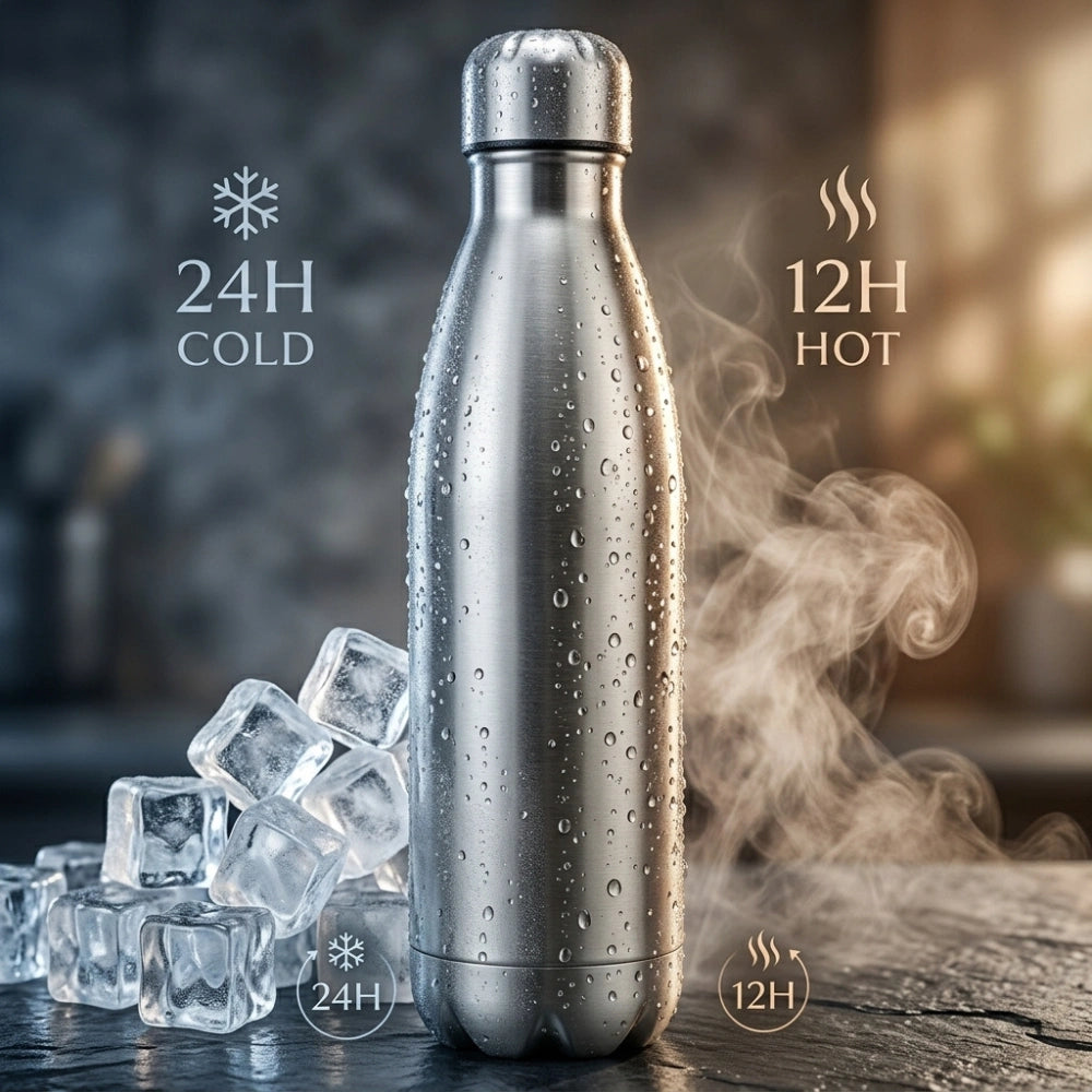 1 Litre Stainless Steel Water Bottle | Vacuum Insulated Flask, Leakproof BPA-Free Metal Bottle for Hot & Cold Drinks, Office, Gym, School & Travel