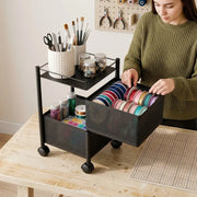 Square Rotating Kitchen Storage Trolley with Wheels | Multi-Layer Organizer Rack
