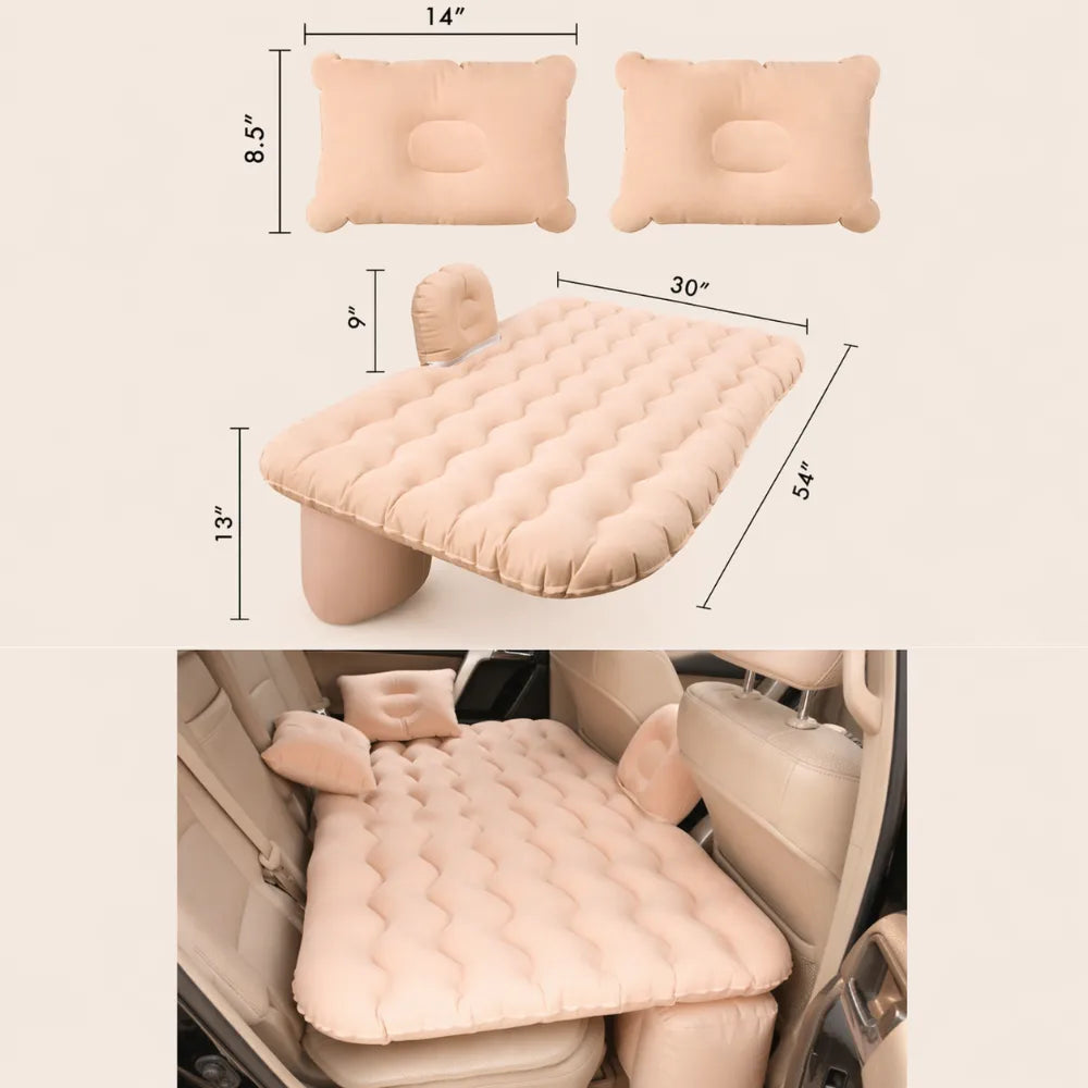 Premium Car Inflatable Bed with Electric Pump & 2 Air Pillows | Universal Back Seat Mattress for Travel, Camping & Kids