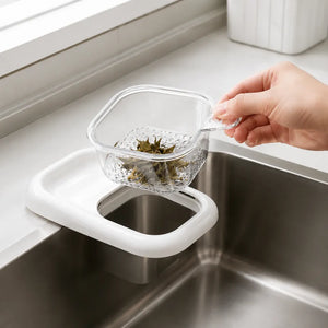 Kitchen Sink Strainer Basket with Suction Cup | Press-Type Food Waste Catcher & Removable Drain Basket for Sink & Wash Basin
