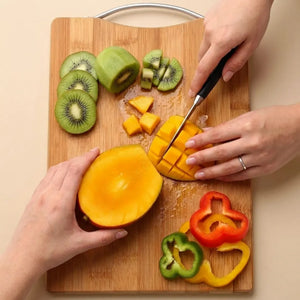 Premium Solid Wooden Chopping Board | Thick Butcher Block Cutting Board with Juice Groove | Knife-Friendly Kitchen Cutting Board