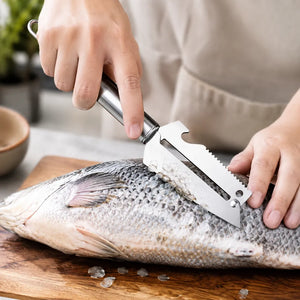 5-in-1 Stainless Steel Vegetable Peeler | Multifunction Fruit & Vegetable Peeler with Knife, Fish Scaler, Bottle Opener & Potato Eye Remover