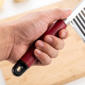 Stainless Steel Crinkle Potato Cutter | Wavy Vegetable Slicer Knife for French Fries, Chips & Garnishing