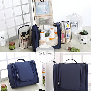 Travel Makeup & Toiletry Organizer Bag | Waterproof Cosmetic Vanity Case with Handle, Brush Holders & Dividers for Women & Men