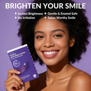 Purple Teeth Whitening Strips Kit | Enamel Safe Whitening Strips for Sensitive Teeth | Removes Yellow Stains & Whitens Teeth Fast | 7 Strip in pack 1