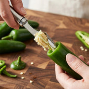 Stainless Steel Chili Corer & Seed Remover Tool | Pepper Deseeder for Jalapeños, Green Chilies & Peppers | Easy Kitchen Gadget