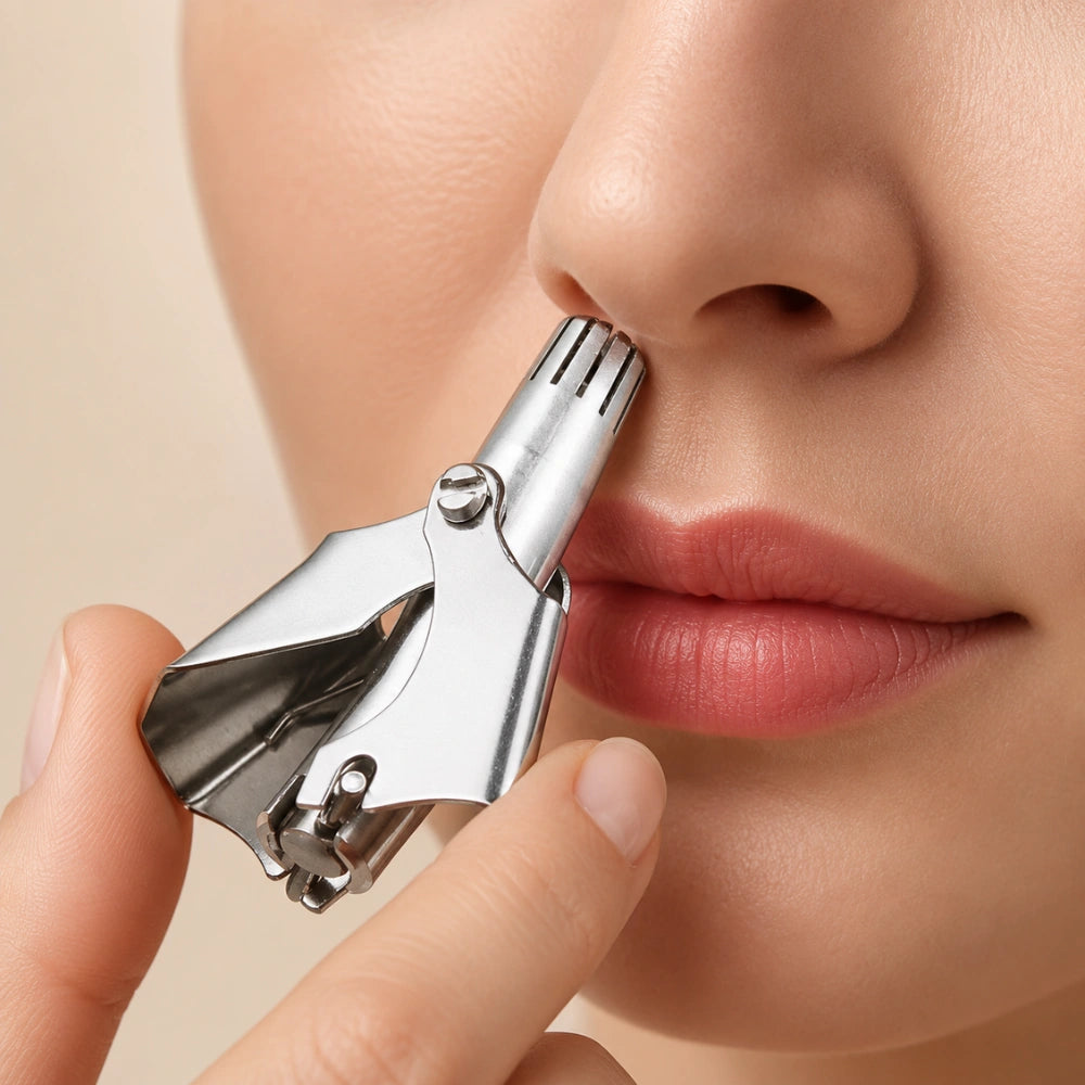 Premium Stainless Steel Manual Nose Hair Trimmer for Men & Women | Pain-Free Nose & Ear Hair Remover | Washable Precision Grooming Tool
