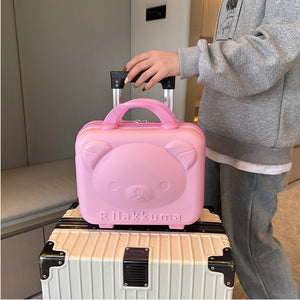 Mini Hard Shell Makeup Vanity Case | Waterproof Travel Cosmetic Organizer with Password Lock & Portable Carry Handle for Women