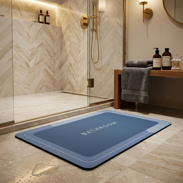 Luxury Anti-Slip Bathroom Floor Mat | Soft Absorbent Quick Dry Bath Rug | Waterproof Washroom Entrance Carpet