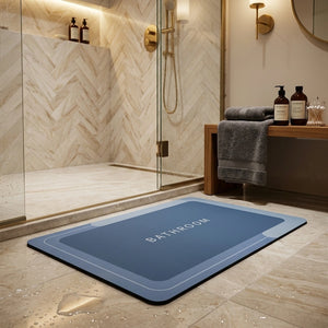 Luxury Anti-Slip Bathroom Floor Mat | Soft Absorbent Quick Dry Bath Rug | Waterproof Washroom Entrance Carpet