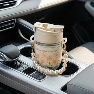 350ml Premium Clear Glass Mug with Lid & Straw | Leakproof Reusable Coffee, Juice & Smoothie Tumbler for Home, Office & Travel