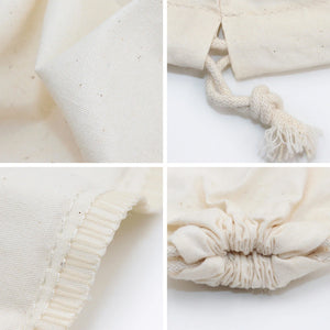 6 PCS Cotton Muslin Storage Bags – Reusable Drawstring Fruit & Vegetable Bags