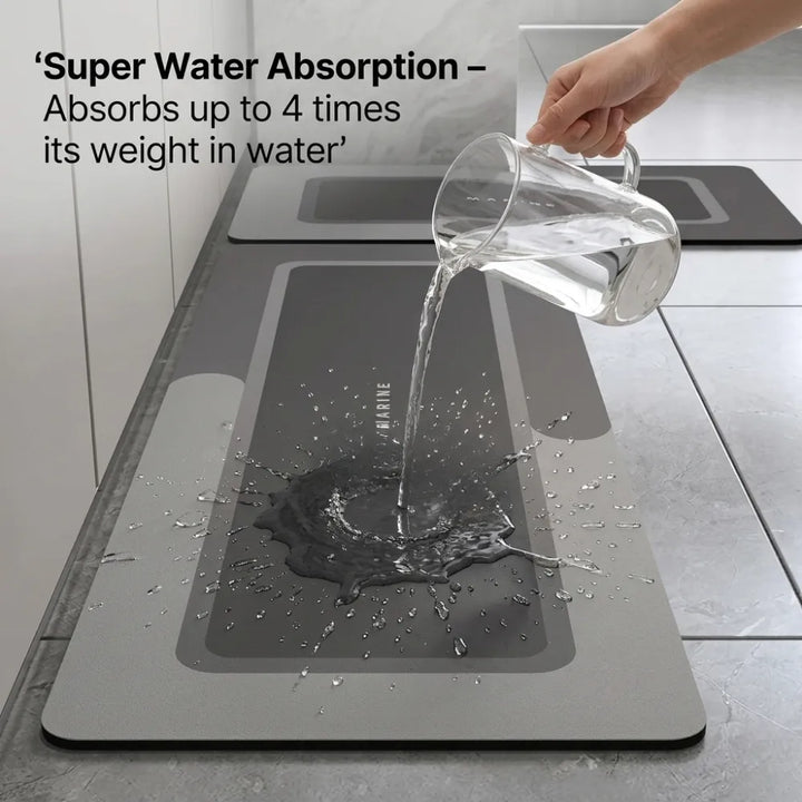 2-Piece Memory Foam Kitchen Mat Set – Waterproof Non-Slip Anti-Fatigue Cushioned Runner Rugs for Kitchen, Sink & Bathroom