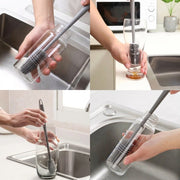 Silicone Bottle Cleaning Brush with Soft Flexible Bristles | Long Handle Water Bottle & Baby Bottle Cleaner | Easy Grip Kitchen Cleaning Brush