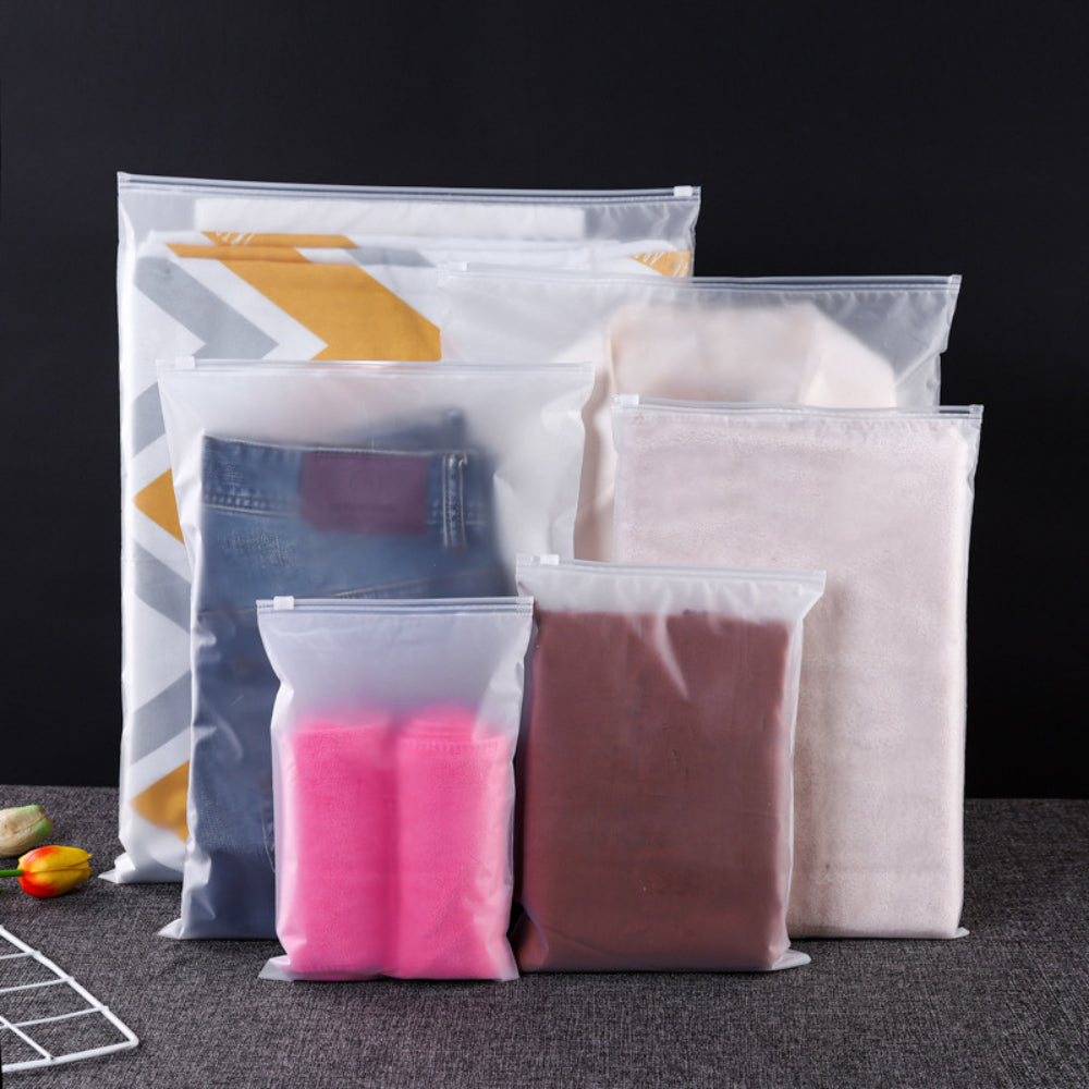 Transparent Travel Storage Bags Set of 5 | Airtight Zipper Pouches for Clothes, Toiletries & Multipurpose Packing Organizer