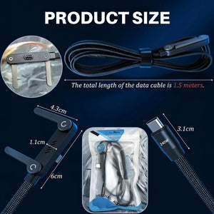 2 in 1 USB C Fast Charging Cable with Foldable Phone Stand | 240W Type C to Type C Gaming & Data Transfer Cable
