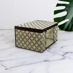 Non-Woven Saree Storage Box with Transparent Window | Foldable Clothes & Blanket Organizer for Wardrobe, Closet & Seasonal Storage (pack 2)