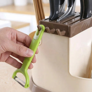 Multi-Functional Plastic Cutlery Holder with Drain Tray | Spoon, Knife, Chopsticks & Utensil Organizer Stand for Kitchen Counter