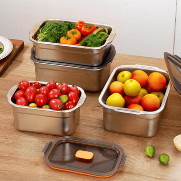 Multifunctional Vacuum-Sealed Stainless Steel Food Storage Container | Airtight & Oven Safe